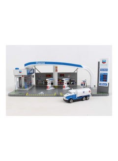 Chevron Gas Station Food Mart Fuel Truck Plastic Toy Playset Daron Toys 