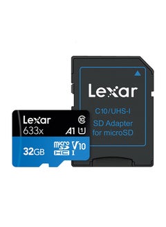 Buy Micro SD HC Class10 Memory Card With SD Adapter Blue/Black in Saudi Arabia