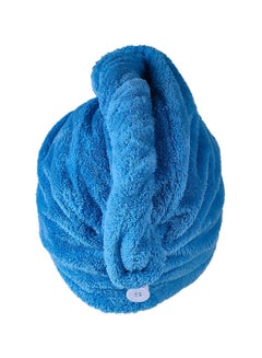 Buy Microfiber Quick Drying Hair Towel Wrap Blue 29.5inch in UAE
