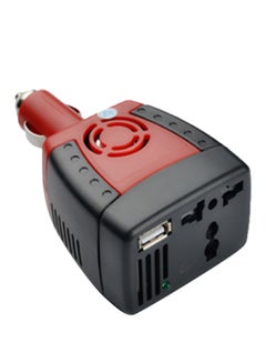 Buy Car Power Inverter Adapter With USB Charging Port Red/Black in Saudi Arabia