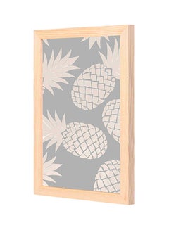 Buy Pineapple Themed Wooden Framed Wall Art Painting Grey/Beige 23x33cm in Saudi Arabia