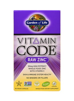 Buy Vitamin Code Raw Zinc-60 Veggie Caps in UAE