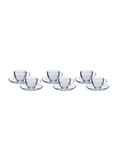 Buy 12-Piece Basic Arabian Coffee Set Clear 10centimeter in UAE