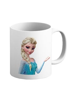 Buy Frozen Elsa Character Printed Ceramic Coffee Mug Blue/White in UAE