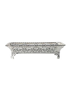 Buy Deluxe Rectangular Mirror Tray Silver in Saudi Arabia