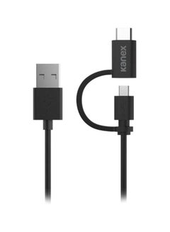 Buy Micro-USB Charging And Sync Cable With USB-C Connector Black in UAE