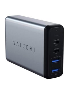 Buy 2x USB-C And 2x USB-A 75W PD Dual Port Travel Charger Space Gray in UAE