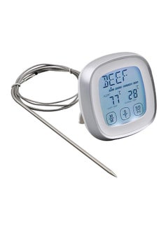 Buy Touch Screen Digital Meat Thermometer With Timer Blue/Silver 7.5 x 3.5 x 1.2inch in Saudi Arabia