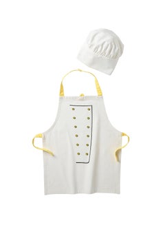 Buy Toppklocka Apron With Chef Hat For Children White/Yellow 57cm in Egypt