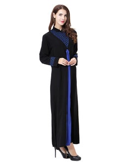 اشتري Embroidered Long Sleeves Abaya Blue/Black في الامارات