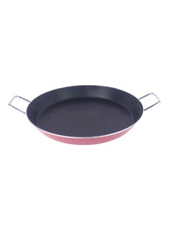 Buy Double Handle Frying Pan Red/Black/Silver in Saudi Arabia