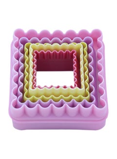 Buy 5-Piece Plastic Cookie Cutter Set Pink/Purple/Yellow 4centimeter in Saudi Arabia