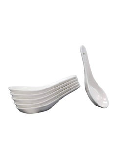 اشتري 6-Piece Soup Spoon Set White 13x4.5centimeter في الامارات