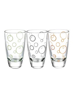 Buy 3-Piece Casual Glass Set Multicolour 355ml in Egypt