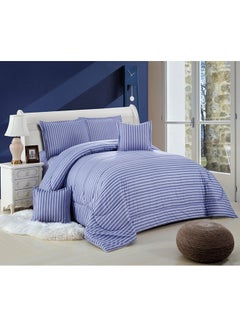 Buy 6 Pieces Comforter Set fabric Blue/White in UAE