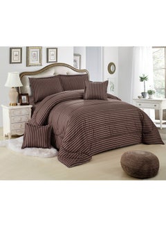 Buy 6 Pieces Comforter Set Fabric Brown in UAE