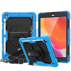 Buy Rugged Shockproof Drop Protection Cover With Kickstand/Shoulder Strap For Apple Ipad 10.2 Sky Blue in UAE