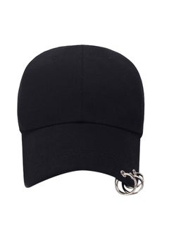 Buy Metal Ring Detail  Baseball Cap Black in UAE