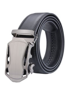 Buy Genuine Leather Belt With Automatic Locking Buckle Black/Grey in UAE