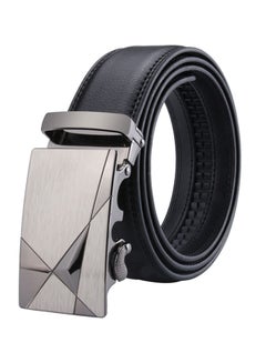 Buy Genuine Leather Belt With Automatic Locking Buckle Black/Grey in UAE