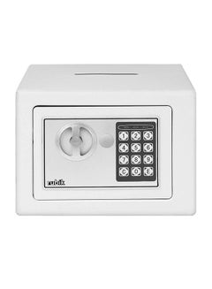 Buy Mini Cash Deposit Drop Slot Electronic Digital Double Security Key Lock And Password, Special Self Inner Locating Box Safe For Home Office White 23 x 17 x 17centimeter in UAE