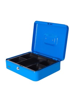 Buy Portable Money Safe Box with Tray And Lock Blue 25 x 20 x 9centimeter in Saudi Arabia