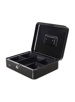 Buy Portable Money Safe Box with Tray And Lock Black 30 x 24 x 9centimeter in Saudi Arabia