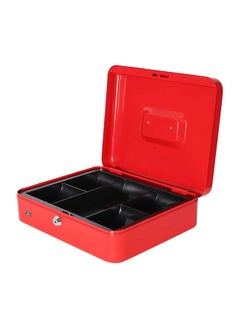 Buy Portable Money Safe Box with Tray And Lock Red 25 x 20 x 9centimeter in Saudi Arabia