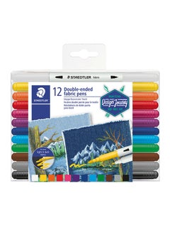 Buy Double Ended Fabric Pen Set, Pack Of 12 Multicolour in UAE