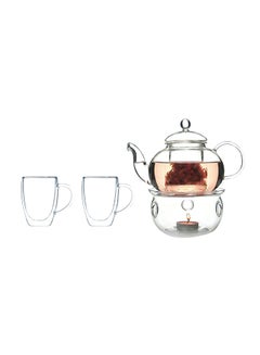 Buy 3-Piece Tea Pot Set Clear in Saudi Arabia