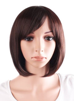 Buy Short Straight Hair Wig Dark Brown 30cm in Saudi Arabia