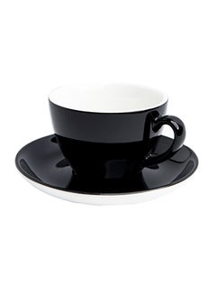 Buy Ceramic Coffee Cup And Saucer Black 16.2x16.2x2.5cm in UAE