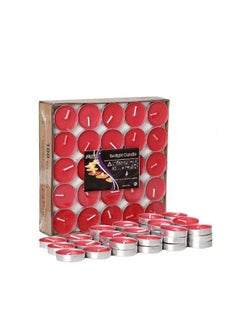 Buy 50-Piece Tea Light Candle Set Red in Egypt