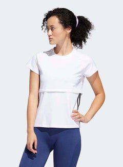 Buy 3-Stripes Short Sleeve T-Shirt White/Black in UAE