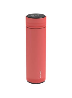 Buy Vacuum Insulated Anti-slip Designed Smart Flask With LCD Screen Temperature Display Red 500ml in UAE