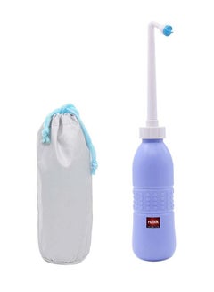 Buy 3-Piece Travel Shattaf Handheld Bidet Bottle Set Light Blue/White 20x7cm in Saudi Arabia