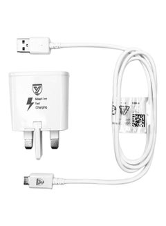 Buy 3-Pin Charging Adapter With USB Cable Off-White in UAE