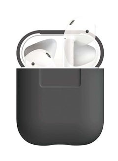 Buy Scratch Resistant Silicon Case For Apple AirPods Dark Grey in UAE