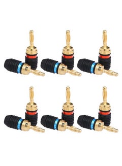 Buy Pair Of 6 Banana Amplifier Connector Plug Black/Gold in UAE