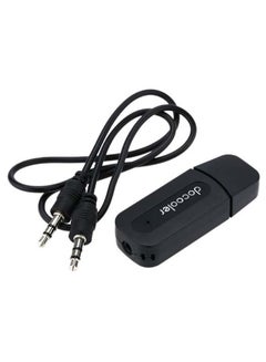Buy Mini USB Wireless Bluetooth Audio Receiver With Cable V1260B_P Black in UAE