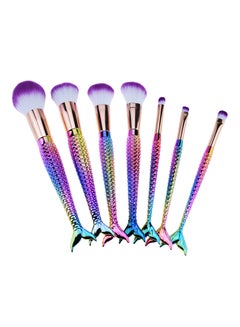 Buy 7-Piece Mermaid Makeup Brush Set Multicolour in UAE