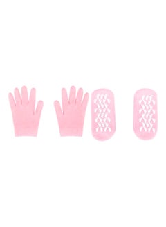 Buy Moisturizing Gel Spa Socks and Gloves Pink in Saudi Arabia