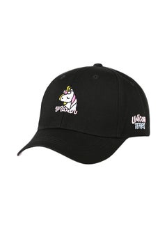 Buy Cartoon Letter Embroidery Breathable Baseball Cap Black/White/Pink in UAE