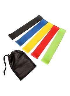 Buy 5-Piece Yoga Exercise Band Set With Storage Bag in Saudi Arabia