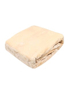 Buy Velvet Plush Blanket Polyester Creme Brule in UAE