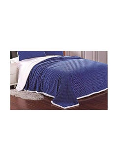 Buy Mermaid Sherpa Reversible Ultra Soft Blanket Polyester Blue/White 90x90cm in UAE