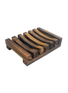 Buy Wooden Soap Holder Brown/Beige 11x8x2centimeter in UAE