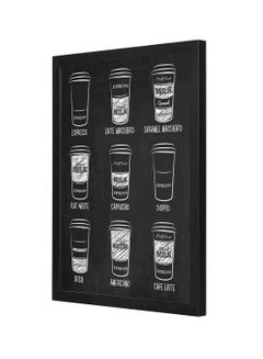 Buy Wooden Frame Coffee Drinks Wall Art Multicolour 33x43centimeter in Saudi Arabia