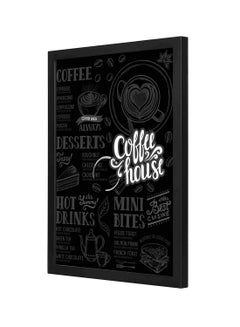 Buy Coffee House Wooden Framed Wall Art Painting Black/White 33x43cm in Saudi Arabia