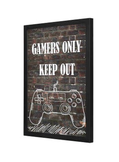 اشتري لوحة فنية من الخشب لديكور الحائط بطبعة عبارة "Gamers Only Keep Out" متعدد الألوان 33 x 43سم في السعودية